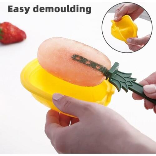 Silicone Ice Cream Mold Cute Fruit Shaped Popsicle Molds With Cover DIY Homemade Dessert Freezer Fruit Juice Ice Cream Maker