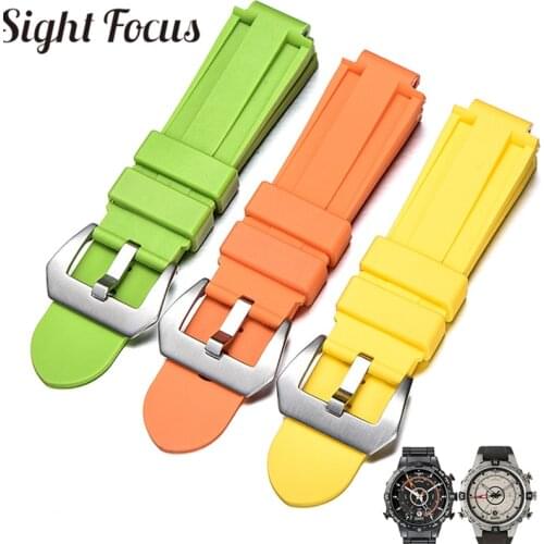 24x16mm Convex End Silicone Strap for Timex IQ Series T2N720 T2p140 Colorful Watch Bands Wrist Bracelet Watch Belt Correa Hombre
