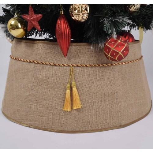 Hot Xmas Tree Skirt Box Gift Present Christmas linen Foldable Xmas Holiday Festive Party Decor