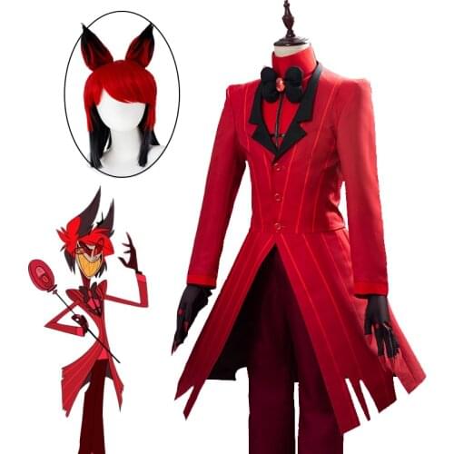 Hazbin Cosplay Hotel Uniform ALASTOR Cosplay Costume Adult Men Halloween Carnival Christmas Costumes Red Suit Anime Cosplay