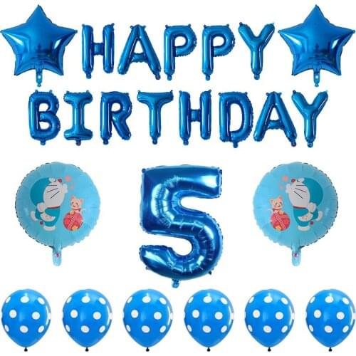 24Pcs/Set Classic Toy Latex Air Balloons Decor Kids Party Globos Birthday Foil Helium Inflatable Doraemon Jingle Cat Balloons