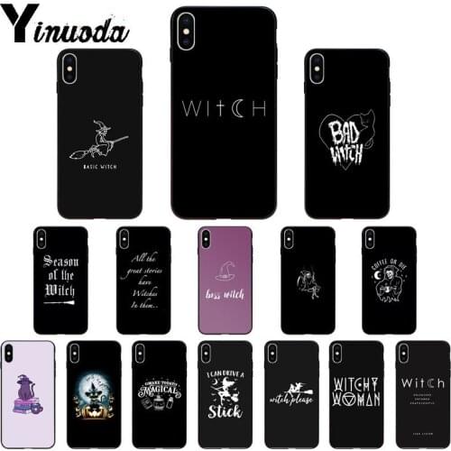 Yinuoda Witch cat magic TPU Soft Phone Case Cover for iPhone X XS MAX 6 6s 7 7plus 8 8Plus 5 5S SE XR 11 11pro max