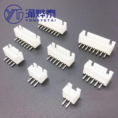 YYT 100PCS XH2.54 Curved Pin Connector 2.54mm Pin Header XH2.54-2P3P4P5P6P7P8P9P10P11P14P 2AW3AW4AW5AW6AW7AW8AW9AW10AW12AW14AW