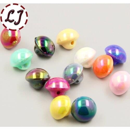 2017 new 30pcs/lot 11mm(0.43in) pearl buttons color round plastic button clothing sewing accessories scrapbook diy