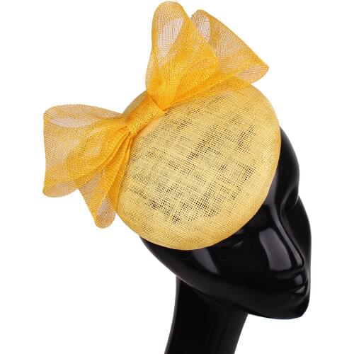 Nice Sinamay 4-Layer Fascinator Hat Bow Hair Headwear Wedding Women Headpiece With Hair Clip Bride Marriage Hair Accessories