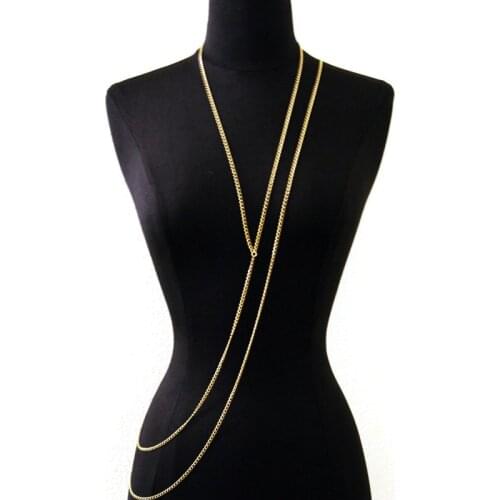 Hot Sale Bikini Crossover Harness Necklace Waist Belt Unibody body feminino chain jewelry gioielli vita jewelry bra Puscard