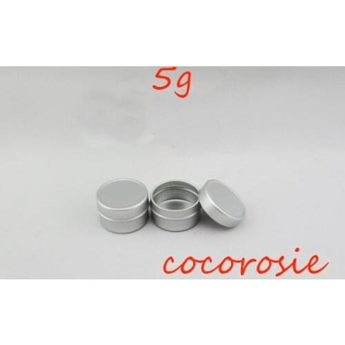 100 piece/lot)5g Aluminium jar Cosmetic Containers jar round Metal ja Aluminium jar lip balm containers