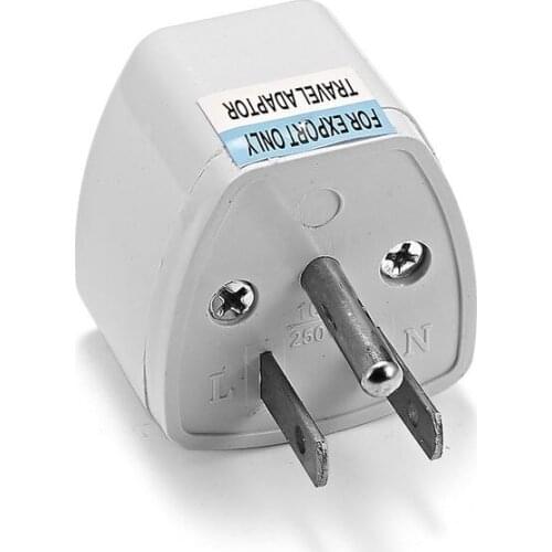 100pcs Universal USA Plug Adapter 3 Pin EU AU UK To American US Travel Power Adapter Electric Plug Converter Socket Outlet