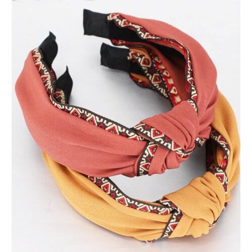 12pcs New Fashion Knotted Winter Headbands for Women Hair Accessories Japanese and Korean Wide Fabric Hairband