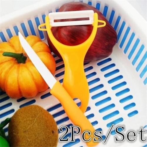 2 Pcs /Set Peeler Very Sharp Kitchen Ceramic Fruit Knife Peeler Fruit
