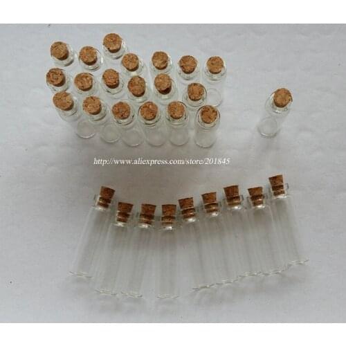 20Pcs Tiny Cork Stopper Containers Vial Essential oil Mini Sample Vial 2.3Ml Wishes Bottle