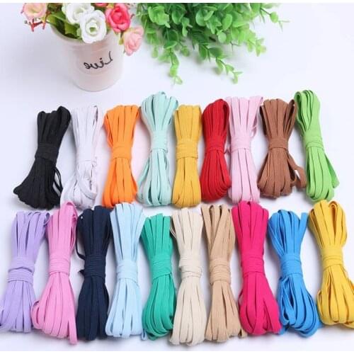 5yards/lot 7mm Sewing Elastic Band Colourful High Elastic Fiat Rubber Band Waist Band Stretch Rope Elastic Ribbon