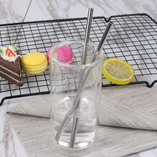 500pcs/lot 16cm Short Drinking Straw For Kids 316 Stainless Steel Straw Reusable Silver Metal Straws Food Grade For Juicy