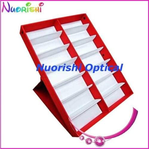 Free shipping A325-14S red sunglasses sample tray holding 14 pcs of sunglasses