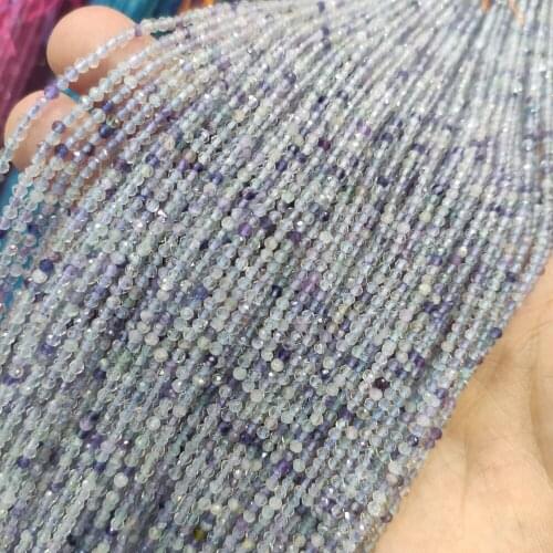 Wholesale 2/3/4mm Loose Spacer Minerals Natural Rainbow Fluorite Stone Beads For DIY Bracelet Necklace Jewelry Making 15inches