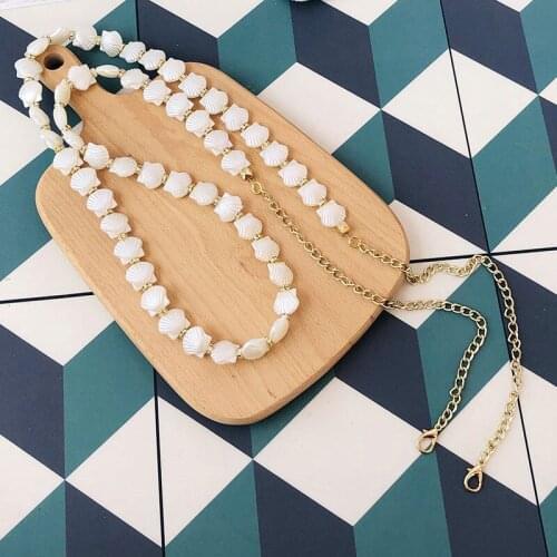 Shell Bag Chains Women Bags Parts Long Purse Chains Crystal Handbag Straps Handmade Bags Accessories Replacement DIY Straps