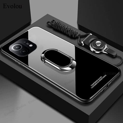 For Xiaomi MI 11 Pro Case Magnet Ring Holder Stand Phone Cases For Xiaomi MI 11 Tempered Glass Back Cover Capa