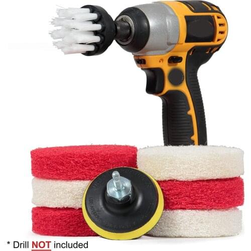 10pcs Car polishing Cleaning Supplies - Bathroom Accessories - Scouring Pad Kit - Grout Cleaner - Scrub Pads