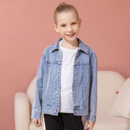 New 2021 Baby girls solid cowboy Jacket Spring Autumn Toddler Boy Girls Outerwear Coat Clothes Baby 2-10year Girl Denim Jacket