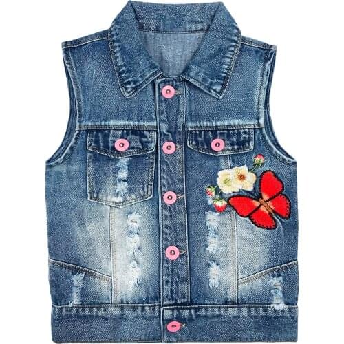 2-5Years Children Kids Little Girls Denim Vest Dress Jacket Spring Autumn Vest Coat