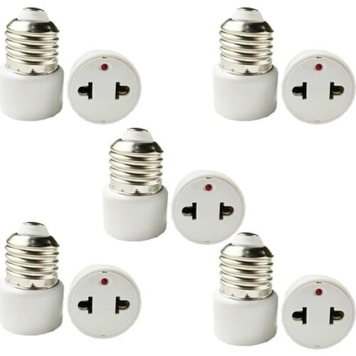 E27 US/EU Plug Bulb Holder Light Fixture Bulb Base Adapter White Converter Screw Bulb Converter Lighting Plug Socket