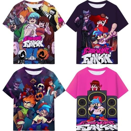 Friday Night Funkin 3D Print Tshirts Summer Men Game T Shirts Women Anime T-shirts Casual Teens Oversized Tee Tops Streetwear
