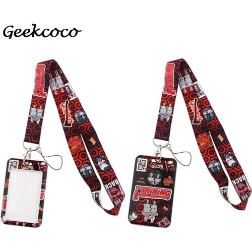 J2170 Cartoon Horror Movie Card Holder ID Holder Bus Card Holder Staff Card With Lanyard