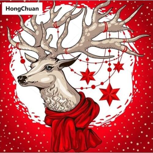 "Lovely Elk" 5D DIY Square/Round Diamond Painting Mural Mosaic Cross Stitch Home Decoration Christmas Gift Hand Sticker