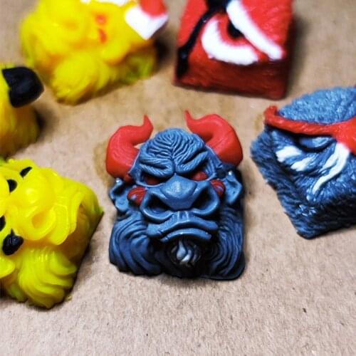 1pcs Customized Resin Keycaps Backlit SA Cherry Profile Keycap Mechanical Keyboard Keycaps - FK Ox (Random Pattern)