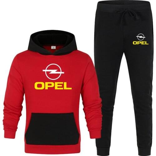 OPEL Logo 2021 Men New Printing Set Harajuku Hooded Jackets Sport Suits Hip Hop Male Hoodies Motorcycle Sweatpant Set