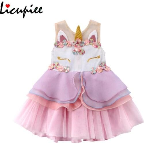 Pudcoco Fancy Toddler Kid Girl Dress Formal Sleeveless O-neck Mesh Ball Gown Dress 1-6 Years Helen115