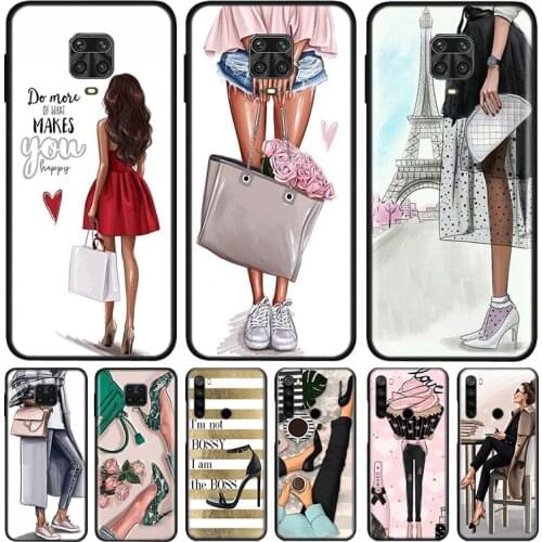 Fashion High Heels Girl Silicone Cover For Xiaomi Redmi Note 9 9A 9C 9S Pro Max 8T 8 7 6 5 Pro 5A 4X 4 Prime Phone Case