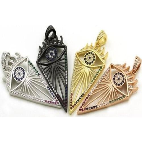 Fashion Delicate Triangular triangle pendant Micro Pave pendant Cubic Zircon pendant in black plated color