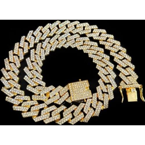 2021 New 20MM Wide Miami Cuban Chain Necklace Bracelet For Women Mens Jewelry Necklace Choker Link Chain Hip Hop Jewelry Gift