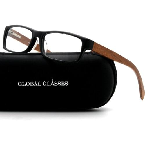 Eyeglasses Frames Acetate Rectangle Retro Vintage Man Women Prescription Lens Reading Demi Wood Look Myopia Glasses JB825