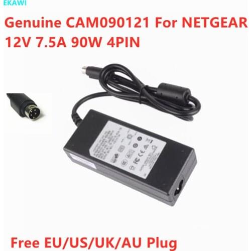 Genuine AC Adapter Power Supply Charger For NETGEAR NAS 12V 7.5A 90W 4PIN CAM090121 332-10581-01 RN10400 RND-4C RN31400 RND4000