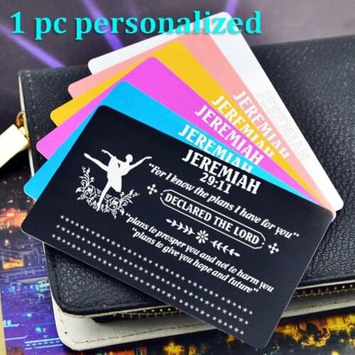 Personalized Metal Wallet Card Insert Custom Laser Engraved Message Card Romantic Gift Family Love Greeting Card KP037