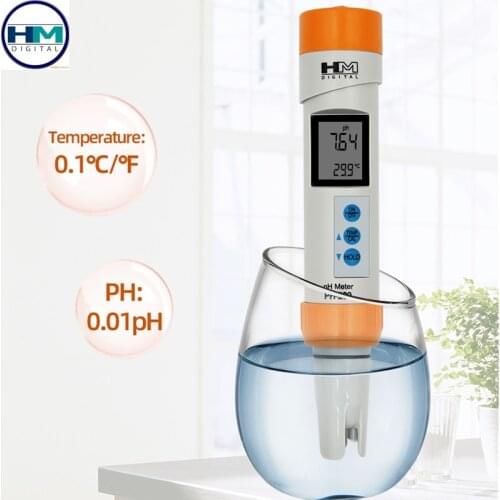 HM PH-200 Accuracy 0.01 PH Meter Digital PH Temperature Tester Water Quality Monitor Measurement Device Aquarium Pool 30% OFF