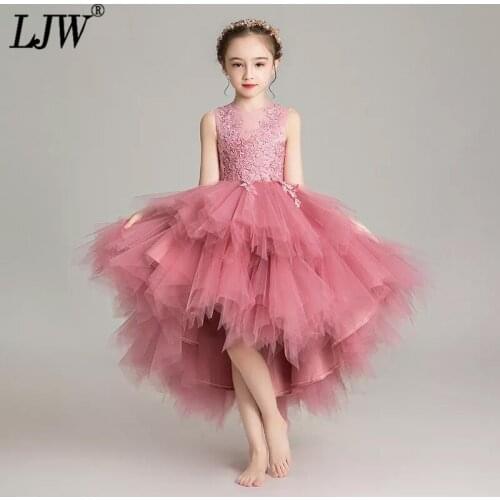 Girls Back Hollow Flower Dress Party Princess Dress for Girl Flower Girl Dress Children Clothing Birthday Banquet Dress for Girl