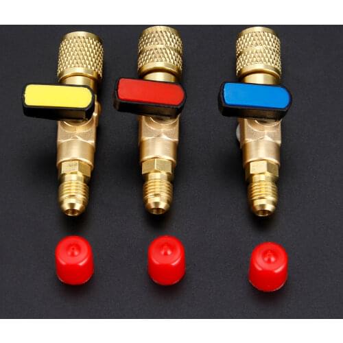 R22 R12 R410a Straight Manual Shut-off Valve 1/4" SAE Male And 5/16" SAE Female For Charging Hoses Refrigerant Operation