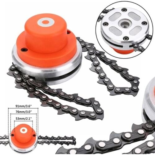 Universal Steel Lawn Mower Blade Chain Edger Weed Trimmer Head Chain Brush Cutter Garden Cordless Tools Hedge Grass Trimmer Head