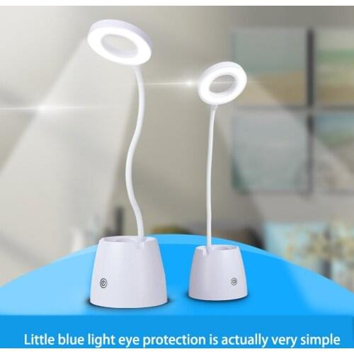 USB LED Table Lamp Three Modes Yellow Warm Light Eye Protection Mall Book Light Bright White Light Lighting Night Light