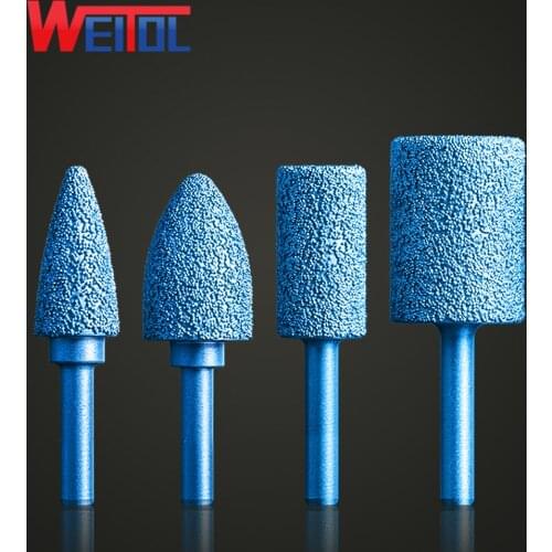 Weitol 6mm Diamond Brazed Grinding Head Burrs Bit for Metal Marble Blue Type 1200