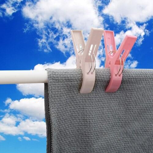 Beach Towel Clamp Drying Racks Retaining Clip 4 Pcs Plastic Color Clothes Pegs Laundry Clothes Pins Organization Large Size