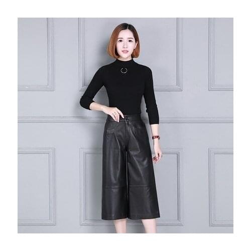 Women 2022 High Waist Slim Sheepskin Print Pants KP22
