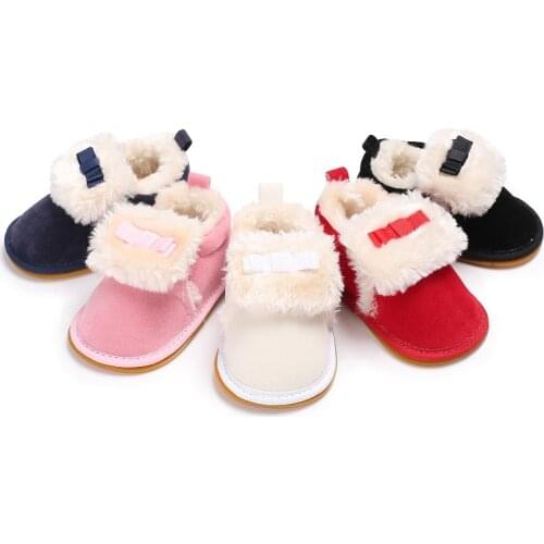 Winter Sweet Newborn Baby Girls Princess Winter Boots First Walkers Soft Soled Infant Toddler Kids Girl Footwear Shoes