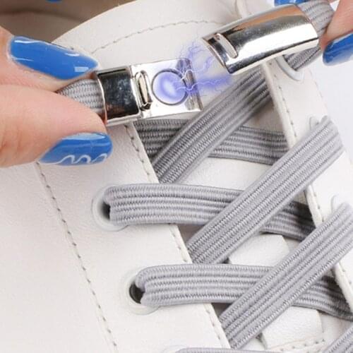 1pair Elastic Magnetic Locking Shoelaces Quick No Tie Shoe Laces Kids Adult Unisex Shoelace Sneakers Shoe Laces 2020 New