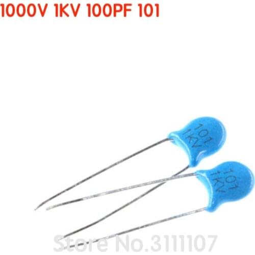 100PCS/LOT 1KV 101 100PF High Voltage Ceramic Capacitors DIP Capacitance 1000V 100pf