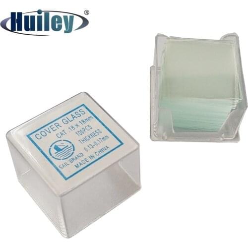 100PCS Professional Glass Cover Glass Microscope Cover Slips 18x18 mm Microscope Slide Covers Wholesale