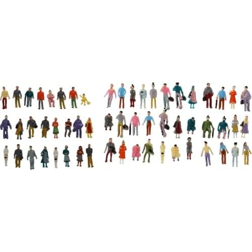 124 Pcs Colorful Painted Sand Table Model Railway Passenger Figures Scale 1 To 87 & 1:150